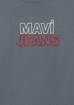 Mavi Jeans Bask?l? Gri Tisort  фото 4