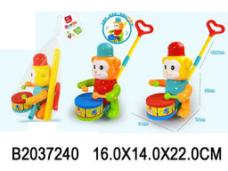 Каталка "Обезьянка-барабанщик", ручка 43,8см (2037240) в сеточке 22*14*16см