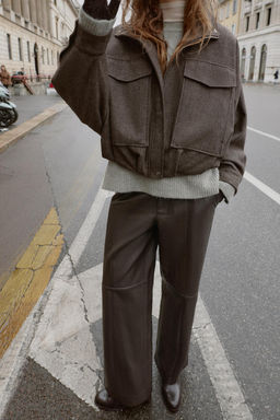 HERRINGBONE BALLOON BOMBER JACKET - Zara фото 2