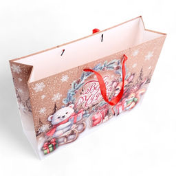Пакет подарочный новогодний ламинированный горизонтальный «Зверята», L 40×31×11.5 см