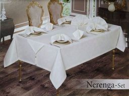Скатерть EFOR NERENGA 160*220 8 салф ранер (капучино)