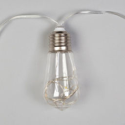 Гирлянда Нить 3 м с насадками Лампа, IP20, прозрачная нить, 80 LED, свечение белое, 8 режимов, 220 В - Luazon lighting фото 4