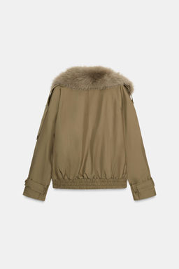 PADDED TRENCH COAT WITH FAUX FUR COLLAR ZW COLLECTION - Zara фото 9