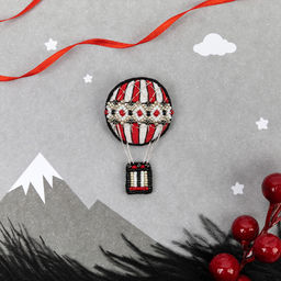 Klart набор для вышивания 10-517 Брошь. Винтажный воздушный шар 3.5 х 5.5 см