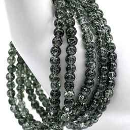 Браслет из сахарного кварца шарик 4мм цв.графитовый, 17см