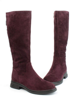 02-FJ632-2M BURGUNDY Сапоги зимние женские (натуральная замша, натуральный мех) - Фабричный китай фото 13