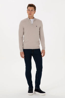 Erkek Slim Fit Yar_m Fermuarl_ Ta_ Basic Kazak - U.s. polo assn фото 4