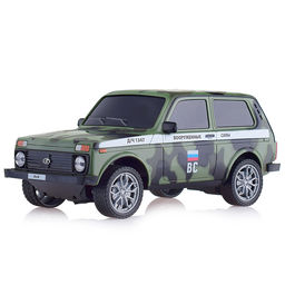 Машина р/у Lada 4x4 18 см. (свет, камуфляж) в коробке