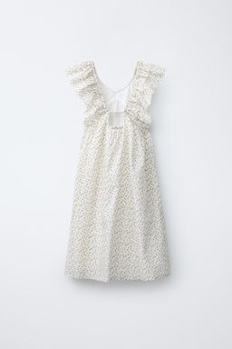 VESTIDO ESTAMPADO FLORES VOLANTES / Gris perla - Zara фото 4