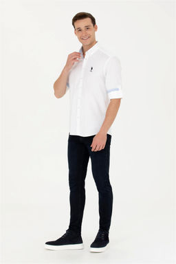 U. S. Polo Assn Мужская белая рубашка с длинным рукавом - U.s. polo assn фото 4