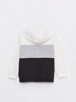 Kap??onlu Uzun Kollu Bask?l? Erkek Bebek Sweatshirt