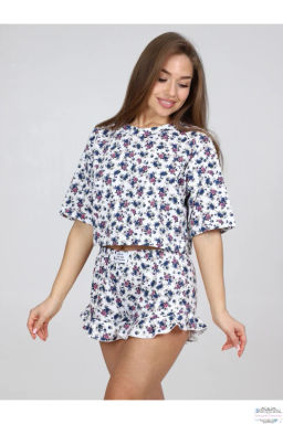 Пижама женская П-124.13 Цветы синий