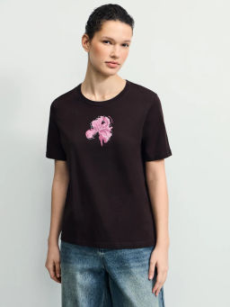 Футболка из хлопка с принтом / Zarina  фото 3