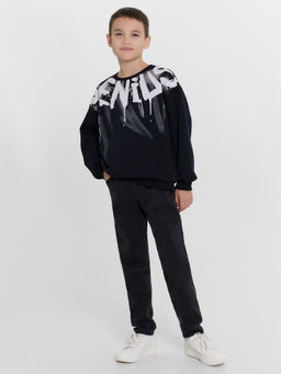 Свитшот для мальчиков черный с печатью - Mark formelle фото 3