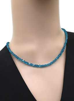 Чокер на шею женский из циркона огранка 4мм цв.зеленый хамелеон, 38см - Радуга камня фото 32