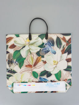 Цена за 10 шт. Пакет "Прятки в цветах", полиэтиленовый с пластиковой ручкой, 38 х 34 + 3 см, 90 мкм