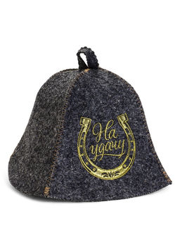 Набор для бани и сауны «На удачу», шерсть 50%, полиэфир 50%, 2 предмета: шапка, коврик