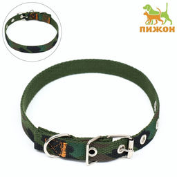 Ошейник брезентовый однослойный Камуфляж, 52 х 2 см