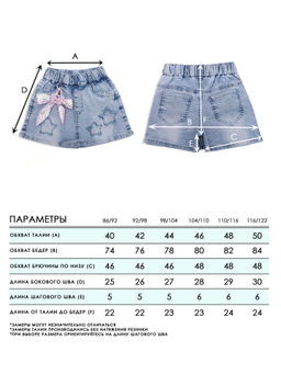 Шорты джинсовые для девочек
