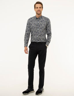 A__k Lacivert Slim Fit Kanvas Pantolon