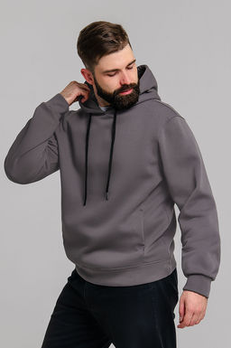 Арт. 69303 Толстовка мужская с начесом 48-58 (6 шт) Цвет:серый - Идеал фото 4