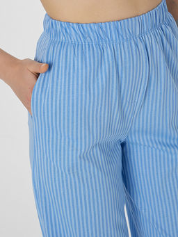 Брюки домашние женские голубые в полоску - Mark formelle фото 4