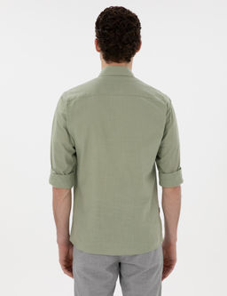 _a_la Slim Fit Keten G_r_n_ml_ G_mlek