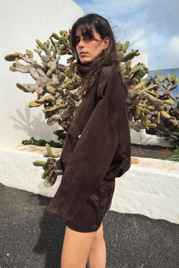 FAUX SUEDE JACKET WITH TABS - Zara фото 3