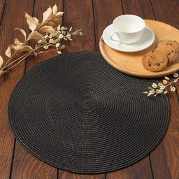 Салфетка сервировочная Доляна Классика, цв.черный, d 38 см