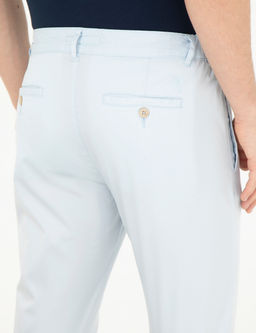 Mavi Slim Fit Beli Lastikli _pli Kanvas Pantolon