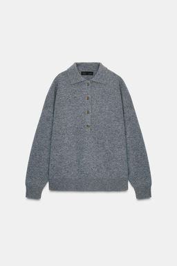 95% WOOL PLAIN KNIT POLO SHIRT - Zara фото 5