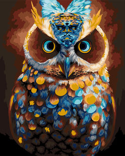 ФРЕЯ PNB/PLPT-174 Набор для раскрашивания по номерам ( с поталью ) 50 х 40 см Волшебный филин