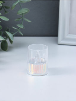 Цена за 4 шт. Светодиодная свеча LED - ночник RISALUX «Полосы», 3×LR1130, прозрачный, перламутр, 3.7×3.7×4.5 см