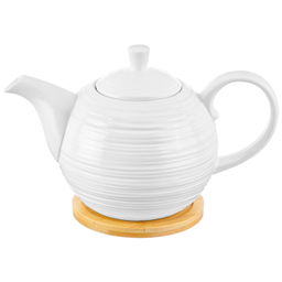 Чайник 900 мл 22,5*13*14 см "Шелк" на деревянной подставке