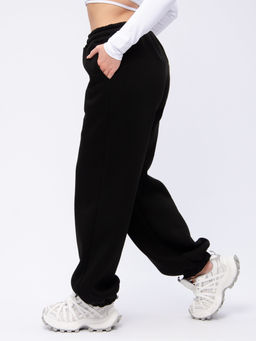 Джоггеры "БЖ-46" чёрные, футер 3-х нитка начес