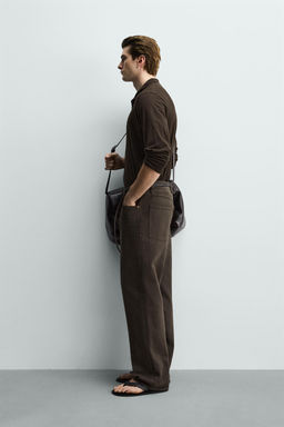 POLO REGULAR FIT ESTRUCTURA ALGOD?N / Marr?n - Zara фото 4