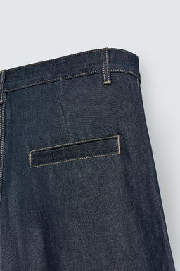 PLEATED RELAXED FIT DENIM BERMUDA SHORTS - Zara фото 9