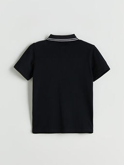 Polo Yaka Be?ikta? Bask?l? Erkek ?ocuk Ti??rt