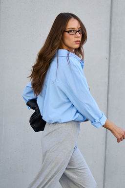 Рубашка оверсайз в полоску хлопковая