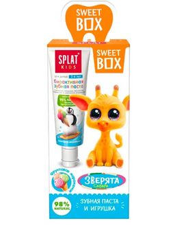 Детская зубная паста для детей SPLAT Junior Sweet Box Фруктовое мороженое с игрушкой в