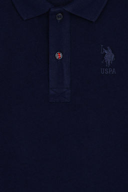 U. S. Polo Assn / Темно-синяя базовая футболка с воротником-поло для мальчиков - U.s. polo assn фото 3