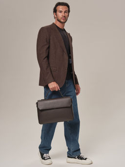 Мужская кожаная сумка Levi DBR 7115 коричневый шоколад  фото 6