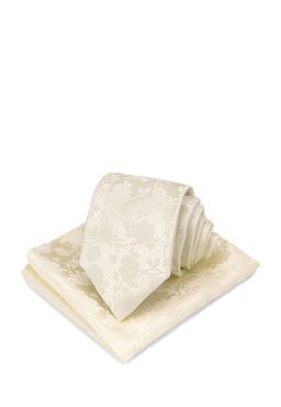 Галстук мужской с платком CARPENTER Carpenter-poly 8-айвори 402.1.17