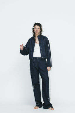 CONTRAST STRIPE DENIM JACKET