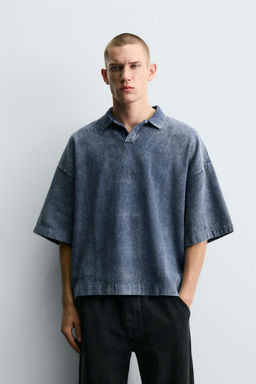 WASHED TEXTURED POLO SHIRT - Zara фото 2