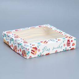 Цена за 5 шт. Коробка складная Для тебя, 20 х 20 х 4 см - Дарите счастье фото 2