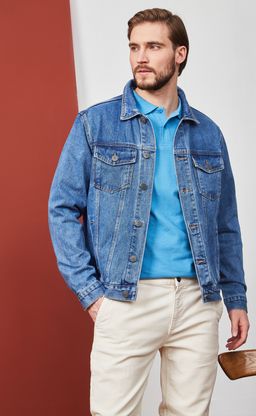 Куртка джинс P011-1336 middle blue