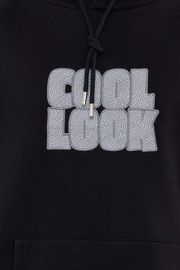 TRENDYOL MAN Mor Oversize/Genis Kesim Kapusonlu Ici Polar/S?cak Tutan Nak?sl? Sweatshirt TMNAW25SW00030 - Trendyolmilla фото 3