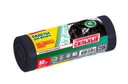 POPULAR пакеты д/садового/строит.мусора повыш.прочн. 80л*10шт в Рулоне (черные) 31мкм