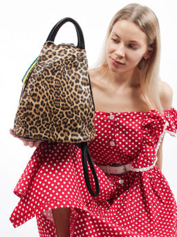 LACCOMA рюкзак Кэрри-леопард эко кожа хлопок